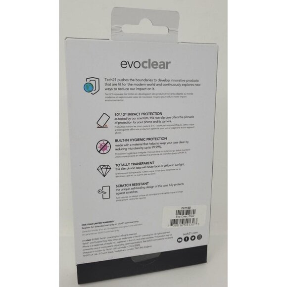 Tech21 EvoClear Case for Apple iPhone 12 / iPhone 12 Pro 6.1" Scratch-Resistant - Picture 2 of 2